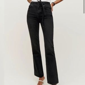 NWT Reformation Rossi Bootcut High Rise Black Jeans